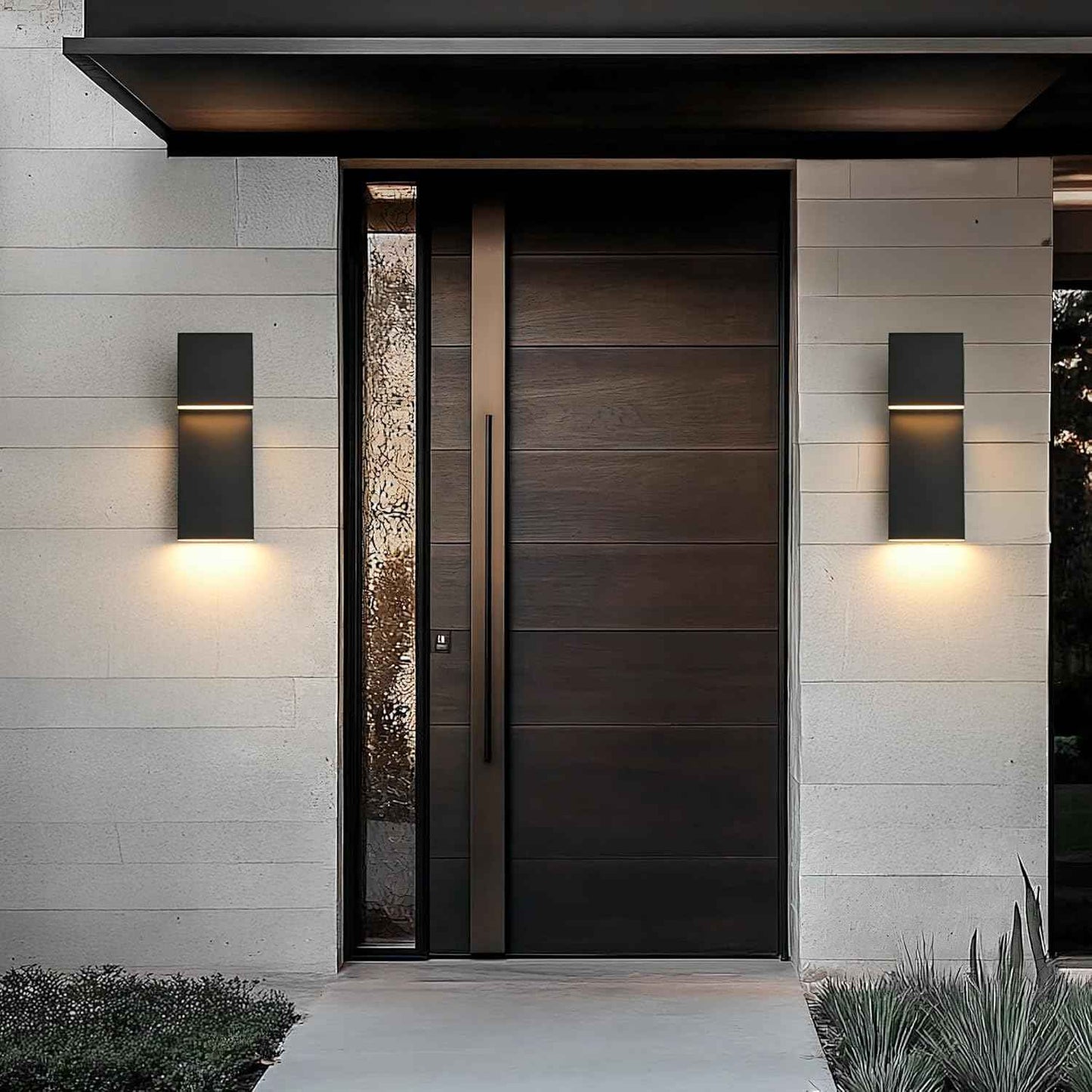 LED Outdoor Wall Sconce 3000K - Waterproof 18W Black Porch Light Fixture for Garage & Balcony