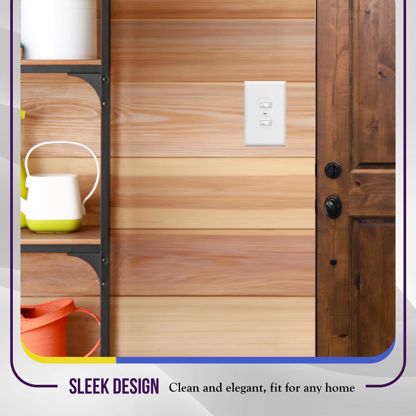 ENERLITES Jumbo Duplex Receptacle Outlet Wall Plate, Large Electrical Outlet Covers, Over-Size 1-Gang 5.5" x 3.5", Polycarbonate Thermoplastic, 8821O-W-5PCS, White (5 Pack)