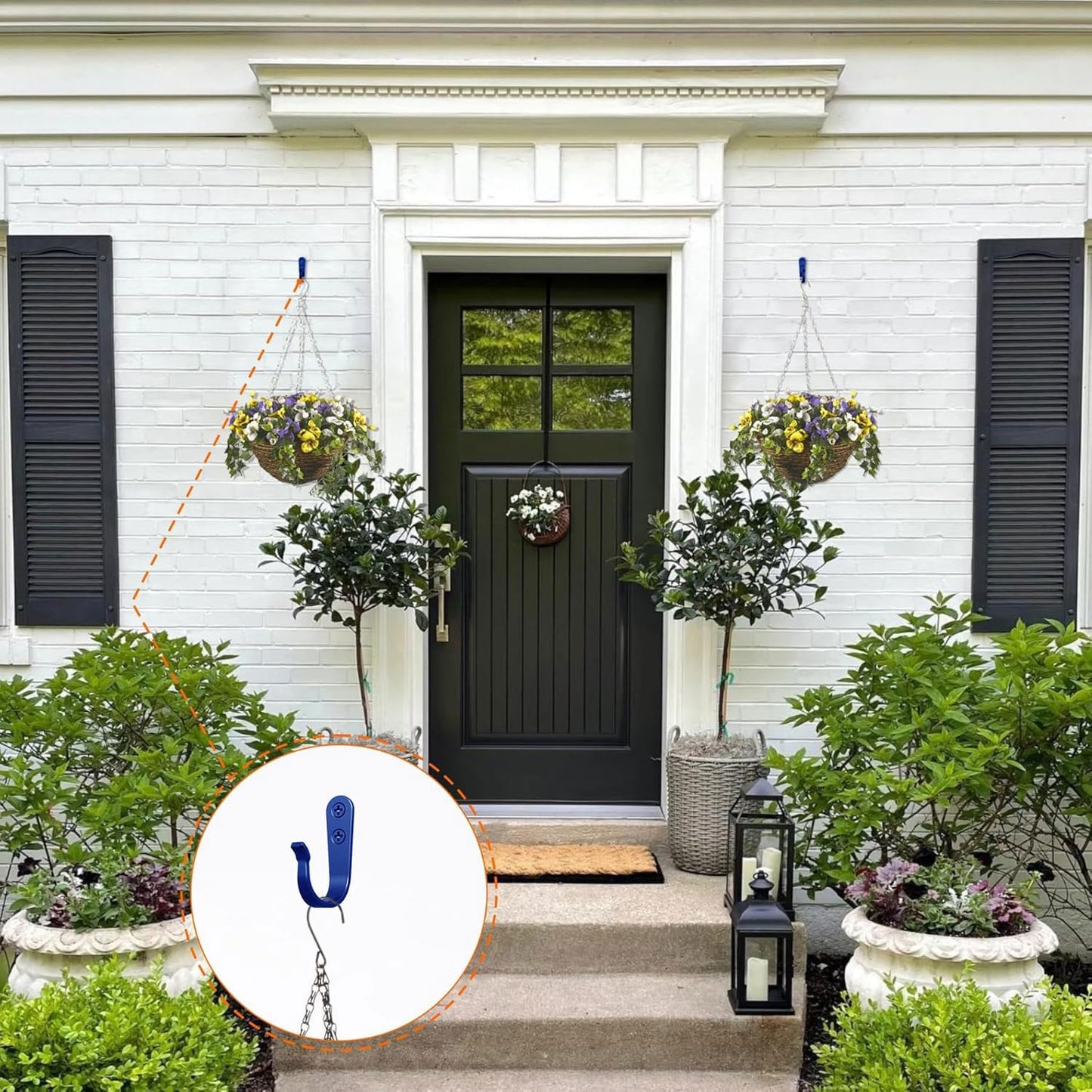 20PCS Wall Hooks for hanging, Metal Wall Hooks for Coats, Coat hooks for Wall, Heavy Duty Single Prong Wall Hooks With 40 Pieces Screws for Hanging Coats,Towel,Backpack,Hat, Dog Leashes (Blue)