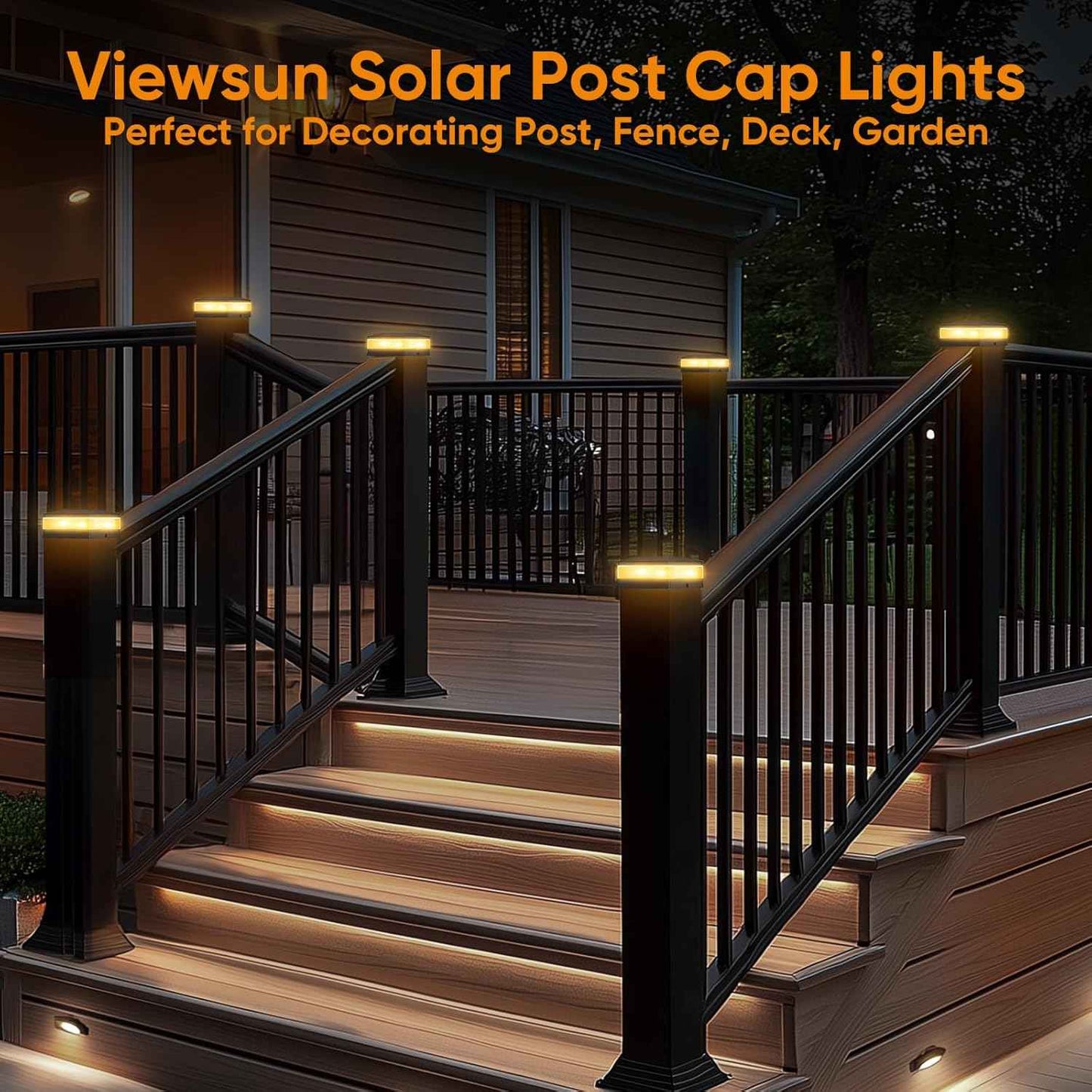 Solar Post Cap Lights - 12 Pack with 72 LEDs, 3 Color Modes, Waterproof for 4x4 Fence & Deck