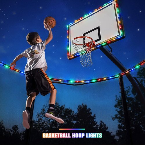 JMEXSUSS Trampoline Lights - 200 LED Solar String Lights, 66ft Waterproof, 8 Modes for Outdoor Fun