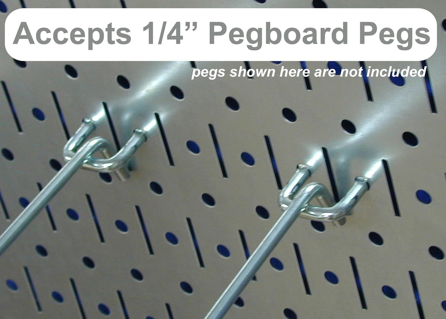 Galvanized Steel Pegboard Rack - 2 Pack 32” x 16” Metallic Tool Storage Panels