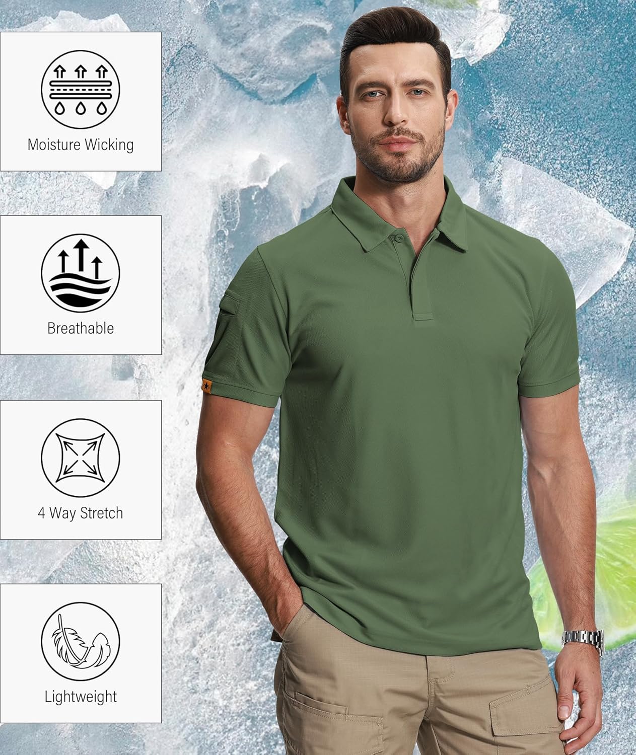ZITY Men's Polo Shirts - 5 Pack Short Sleeve Moisture-Wicking Golf & Tennis Tees | Summer Style