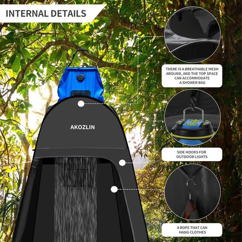 AKOZLIN Portable Pop Up Shower Privacy Shelters Instant Tent Dressing Changing Outdoor Camping Toilet Tent