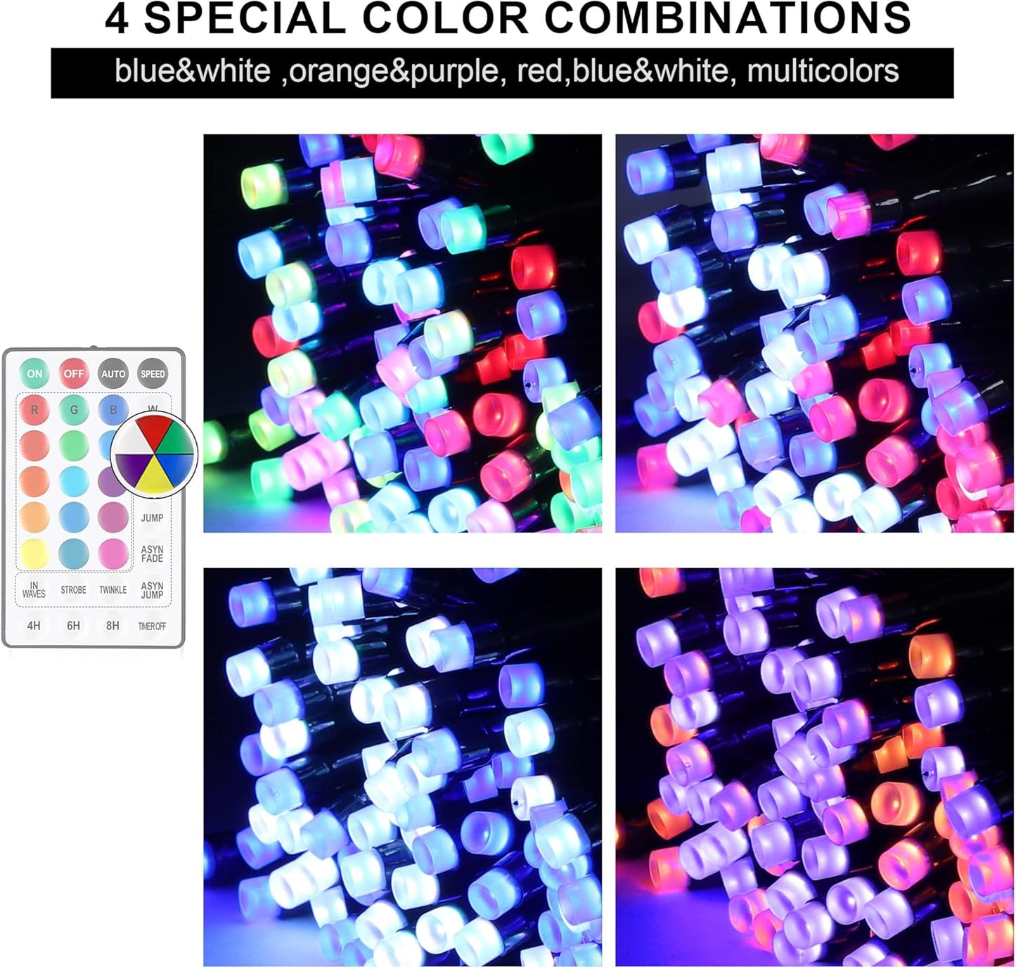 500 LED Christmas String Lights - 164 FT Waterproof RGB Fairy Lights with Remote & Timer for Indoor/Outdoor Holiday Decor