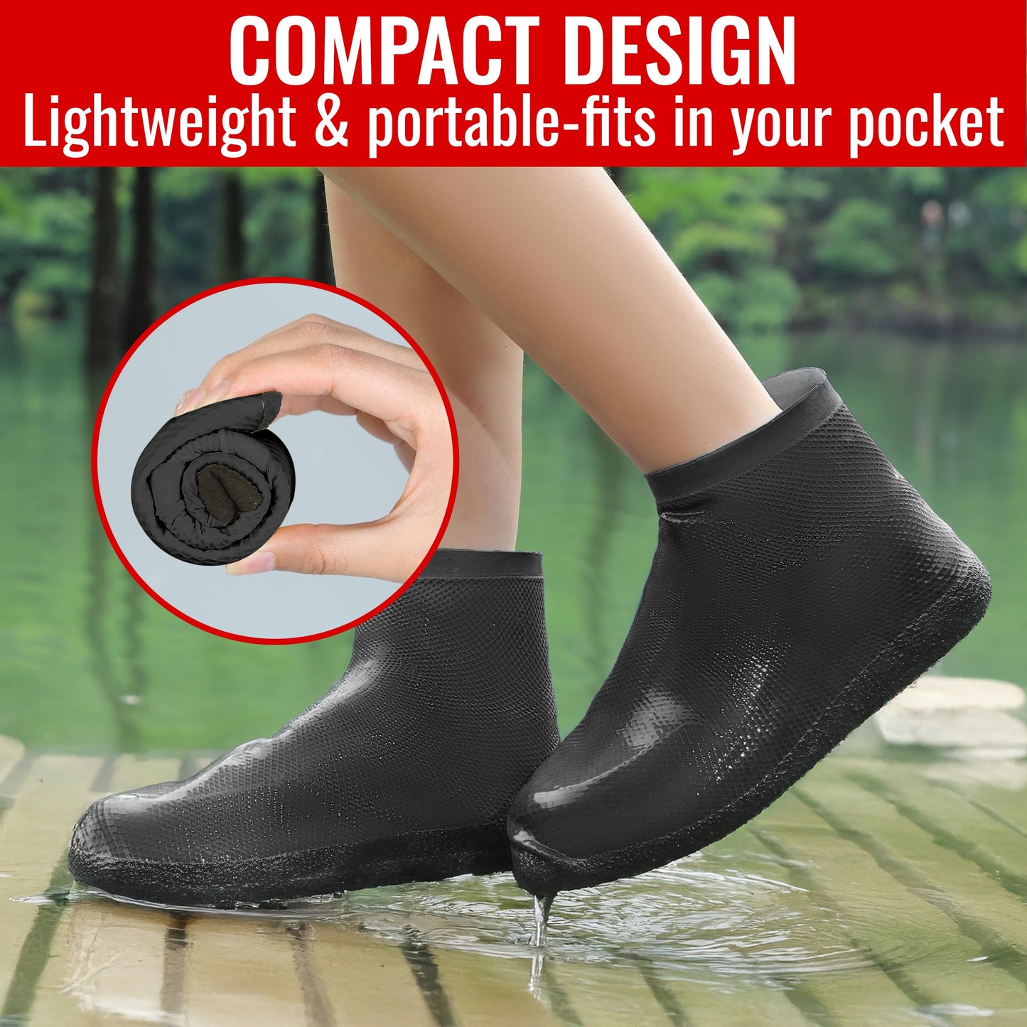 Galashield Rain Shoe Covers | Waterproof Shoe Covers for Men Women | Reusable Galoshes Overshoes (Black, XX-Large)