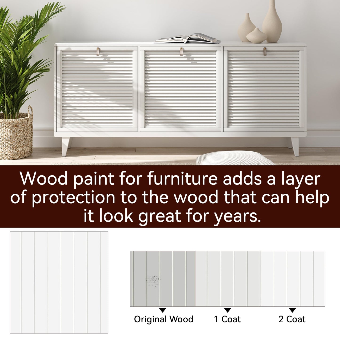 Brohood Wood Paint for Furniture Cabinet Kitchen Door, Semi-Gloss White Scratch Repair for Wood Surface Renovation, 1 Oz White Paint for Spots and Chips