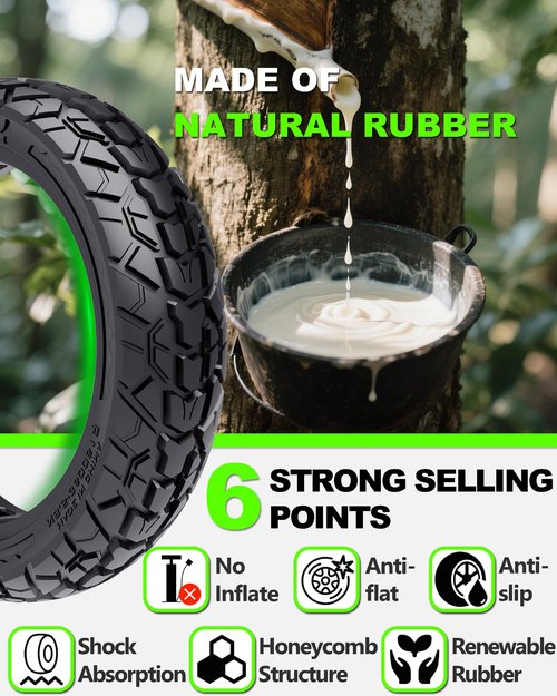 BABEJIA 2-Pack 50/75-6.1 Scooter Tire Tubeless, Upgrade Your Scooter with 8.5x2.0 Airless TIres, Puncture-proof, 8 1/2 x2 Replacement Tyre Compatible with Gotrax GXL V2/XR/APEX, Hiboy S2, etc