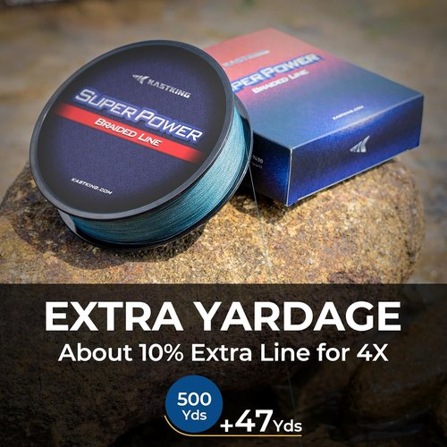 KastKing SuperPower Braided Fishing Line - Abrasion Resistant & Zero Stretch - Smaller Diameter, Must-Have Gear