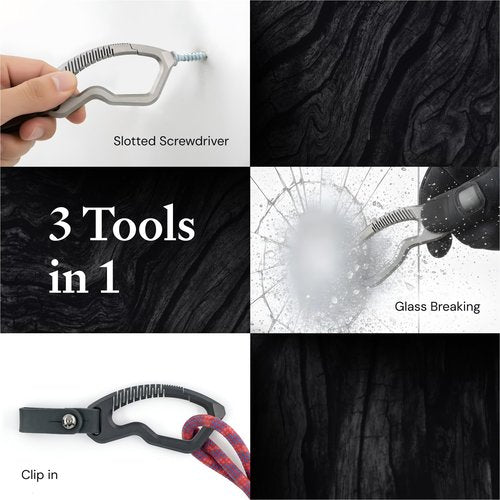 KOVA Titanium Carabiner Keychain with Gift Box – EDC Key Ring Clip with Leather Strap, Luxury Gift for Men – Bottle Opener & Utility Edge, 2.5" 0.6 oz (Black)