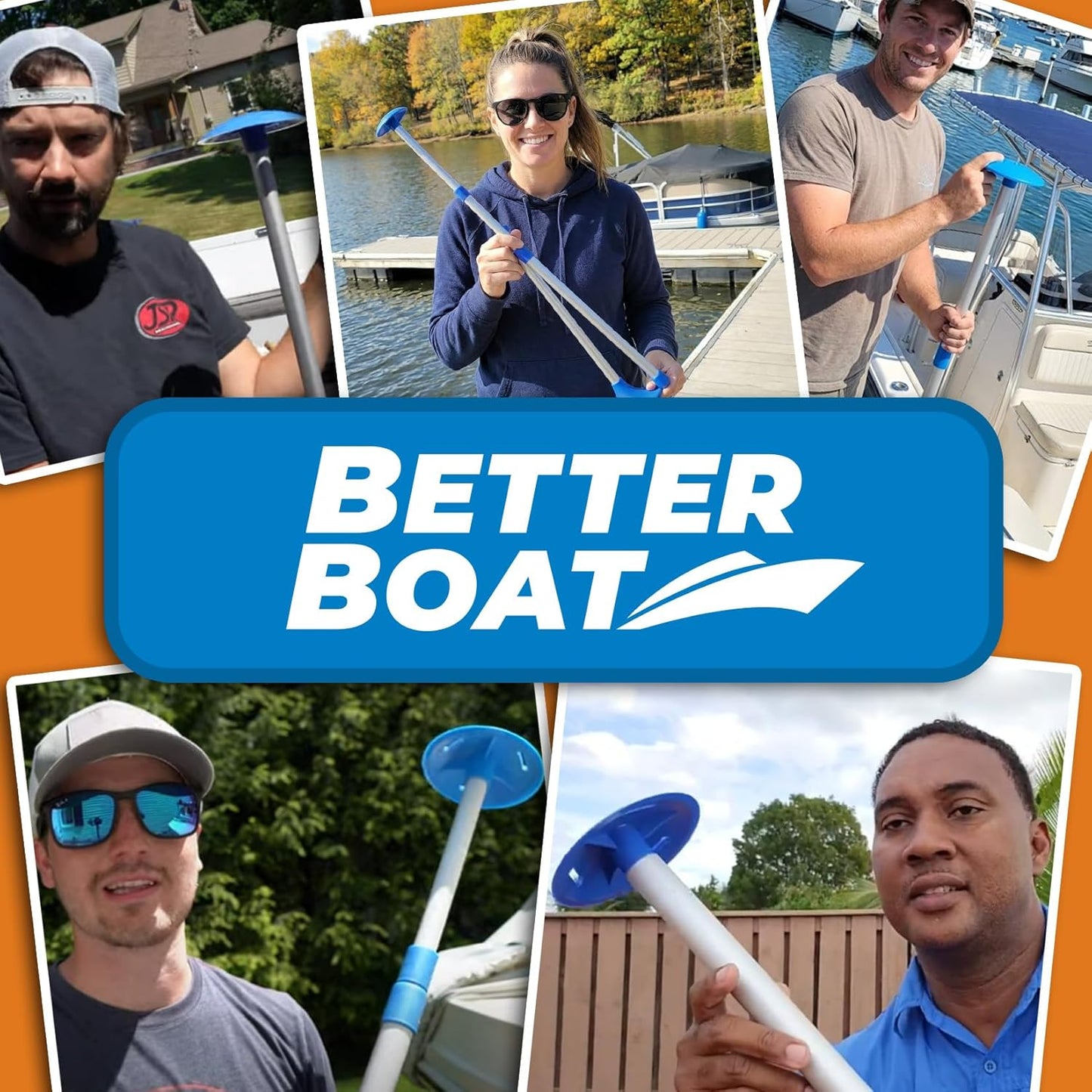 Better Boat Boat Cover Support Poles - Adjustable Twist Lock with Snap & Mushroom Tops | Marine Grade Aluminum, 2 Pack
