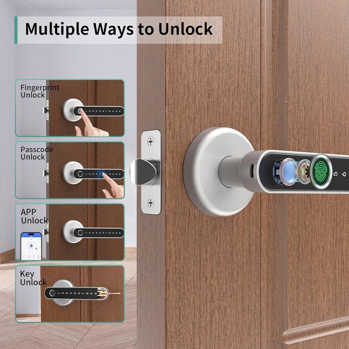 Smart Fingerprint Door Lock with Keypad - Keyless Entry Lock for Home & Office