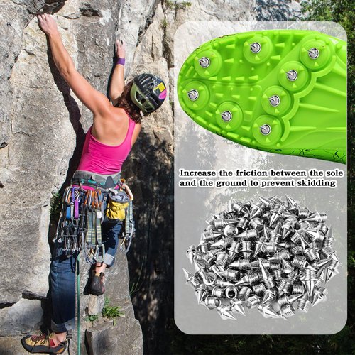 QAUYETM 150 Pcs Track Spikes, Stainless Steel 1/4 Spikes Track Shoes Replacements with a Spike Wrenche for Track and Field Sprint Sports Short Running Shoes