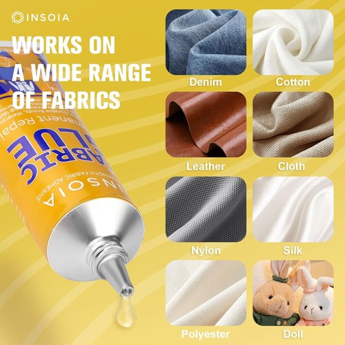Fabric Glue Permanent - 29.5ML Clear Adhesive for Clothing, Patches, Leather & Crafts