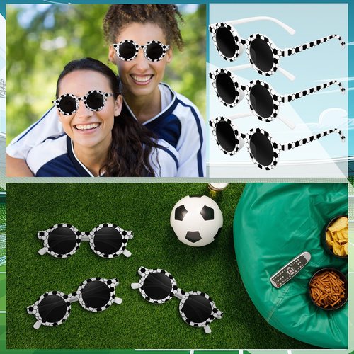 Relaxweex 16 Pair Basketball Soccer Baseball Sunglasses Sport Sunglasses Team Gift Bulk for Players Goodie Bag Fillers(Soccer)