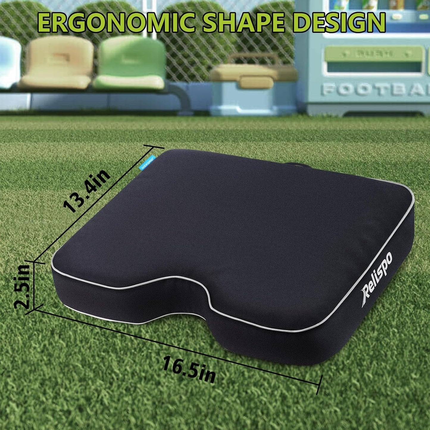 Skiennix Stadium Seat Cushion - Waterproof Extra Thick Bleacher Cushion | Portable & Comfortable for Events