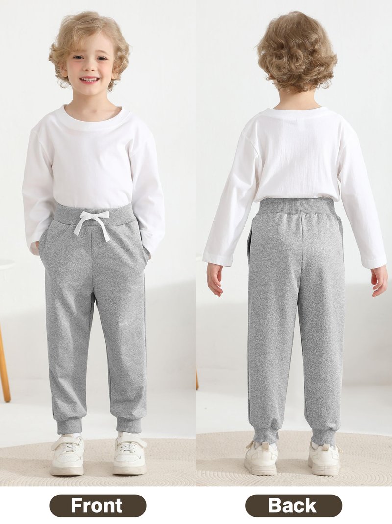 Resinta 3 Pack Toddler Boys Sweatpants Kids Active Jogger Pants Boys Casual Athletic Pull On Pants with Drawstring Pockets