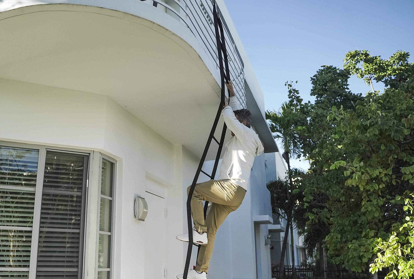 Rope Ladder 2-Story 13 ft | Rope Escape Ladder for Kids or Adults | Fire Escape Ladder for 2 Story Homes | Spring Hooks Incl. | Ultra Lightweight Compacr & Durable