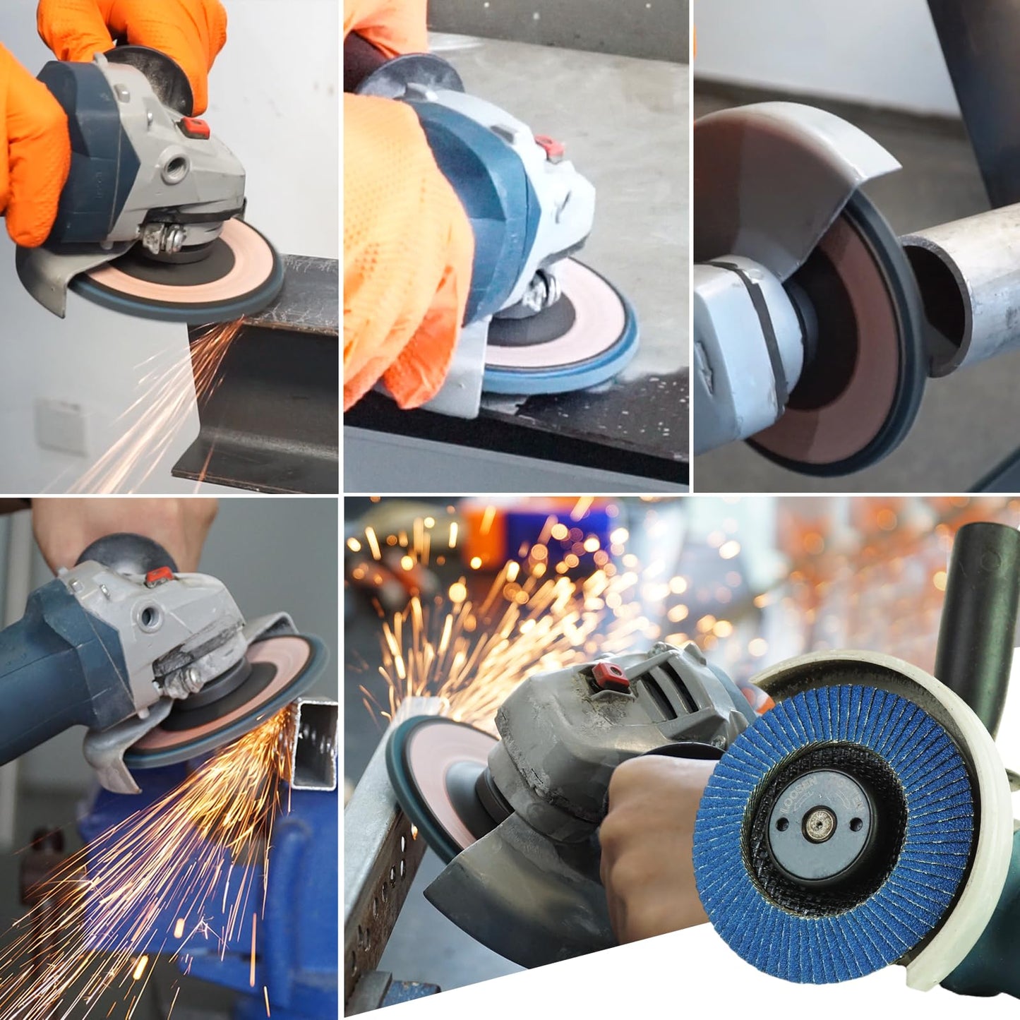 10 Pack Flap Discs 4 1/2 for Angle Grinder Sanding Disc, 40 Grit Grinding Disc, 4.5" x 7/8" Type 29 Zirconia Grinding Wheel for Metal, Wood, Stainless Steel Finishing