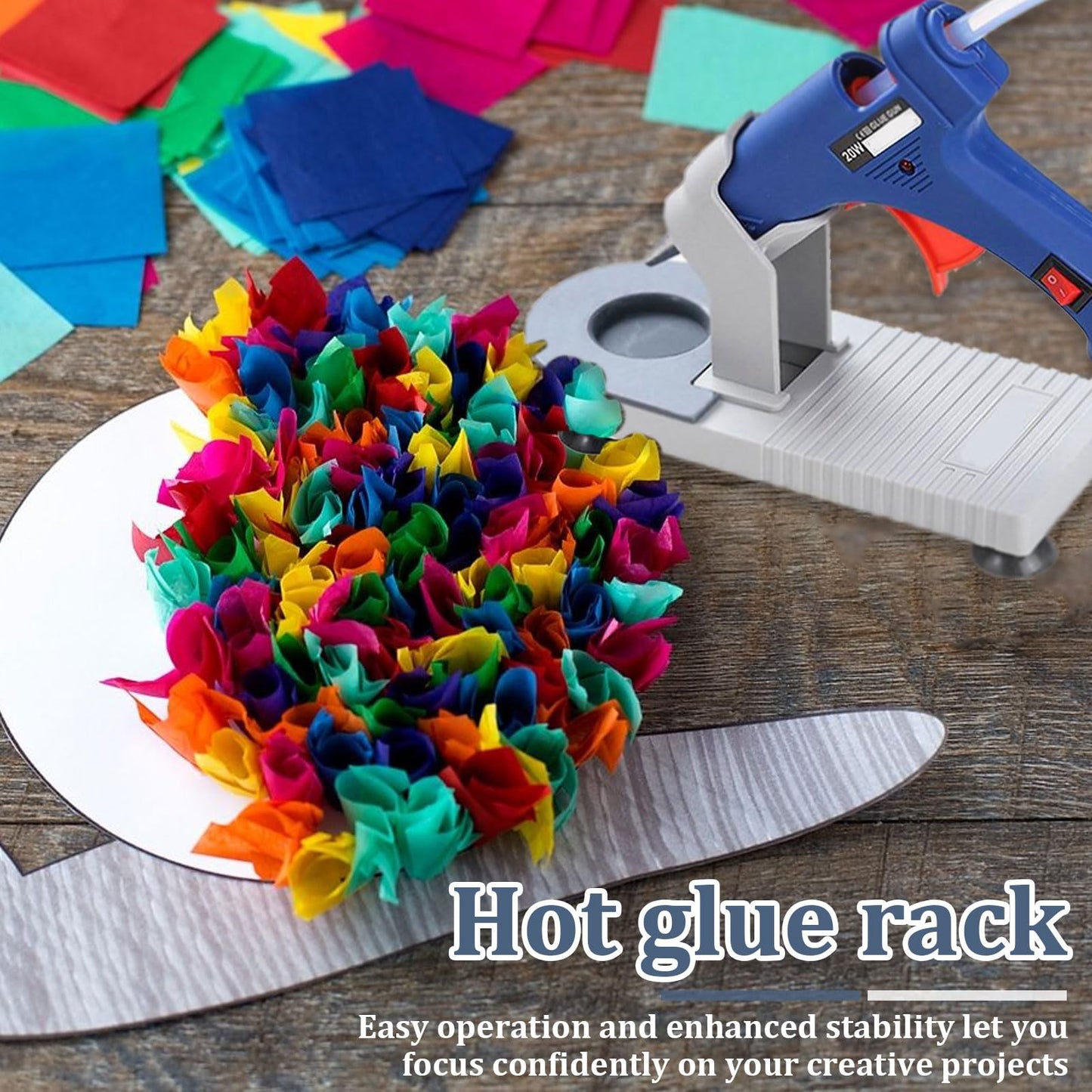 Glue Gun Stand,Heat Gun Holder,Hot Glue Gun Stand With Non-Stick Silicone Mat, Suction Cups,Glue Gun Holder Stand,Glue Gun Holder,For Make Your Diy, Crafts, Home School Project Well Bars Orderly