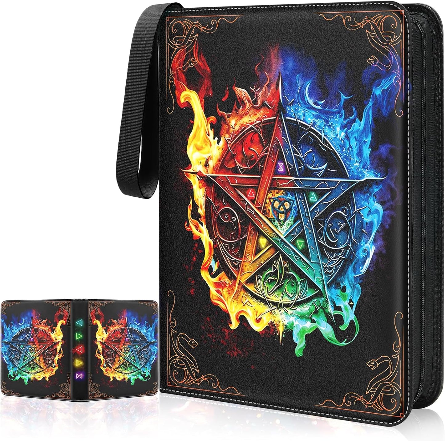 Skiennix Card Binder - 9 Pocket Trading Card Storage with 50 Removable Sleeves | Large Colorful Design for MTG & Sports Cards