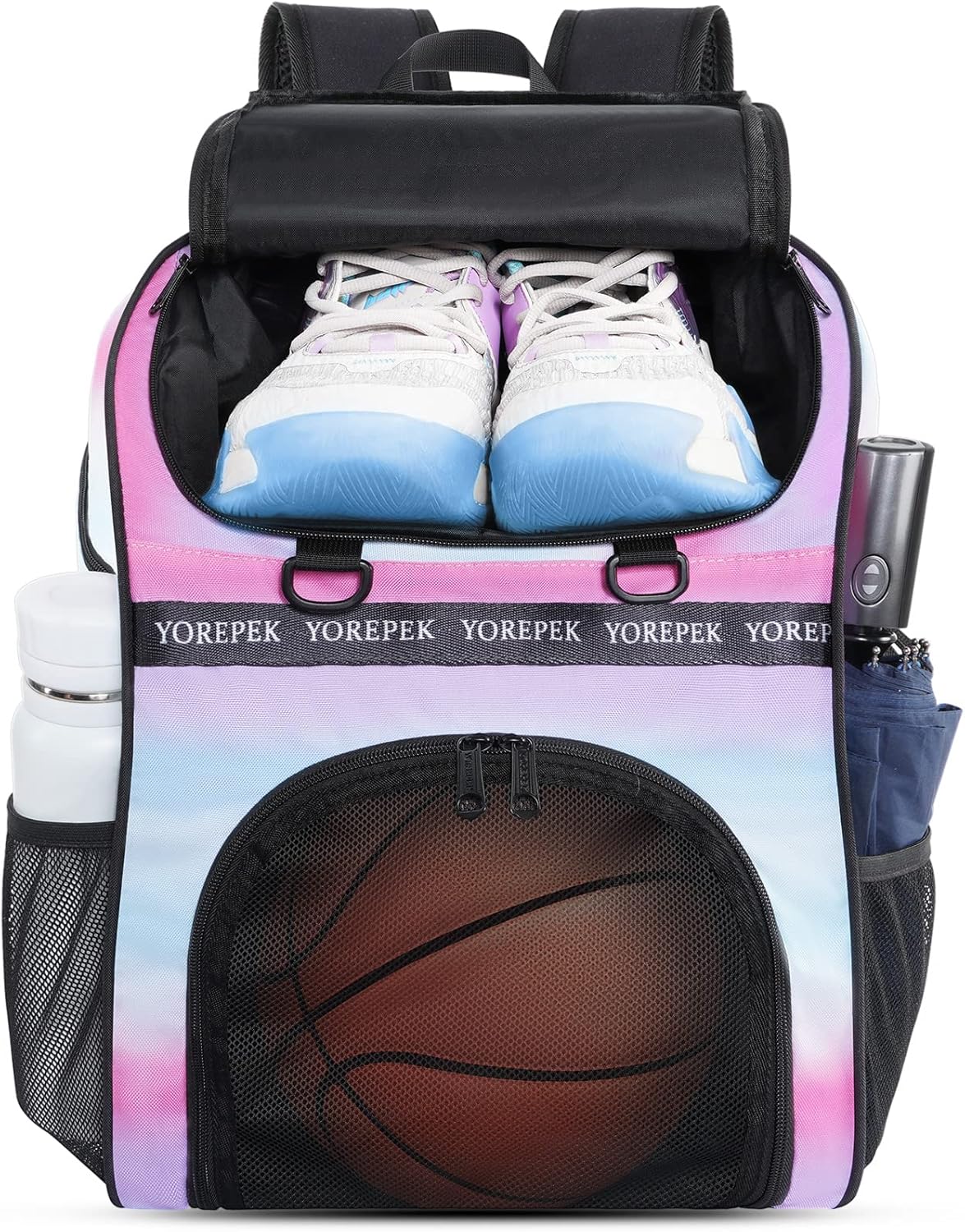 YOREPEK Basketball Backpack - Large Water-Resistant Sports Bag with Shoe Compartment & Ball Holder