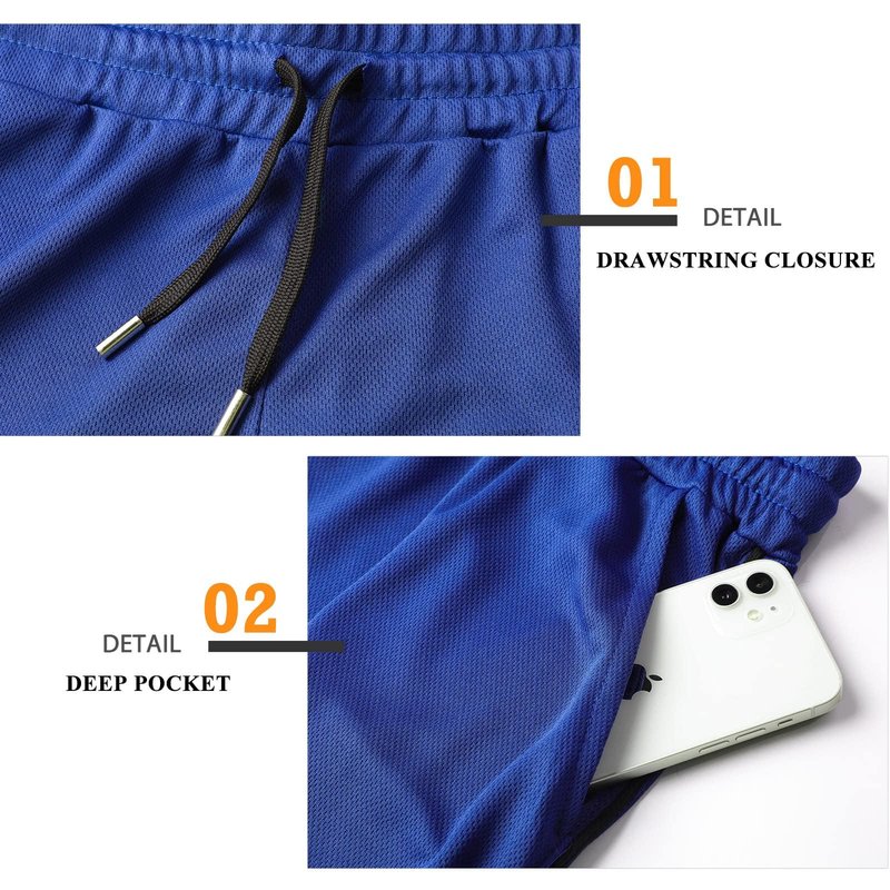 Surenow 3 Pack Mens Running Gym Shorts Quick Dry Workout Lightweight Shorts 3 Inch Breathable Athletic Shorts with Pockets