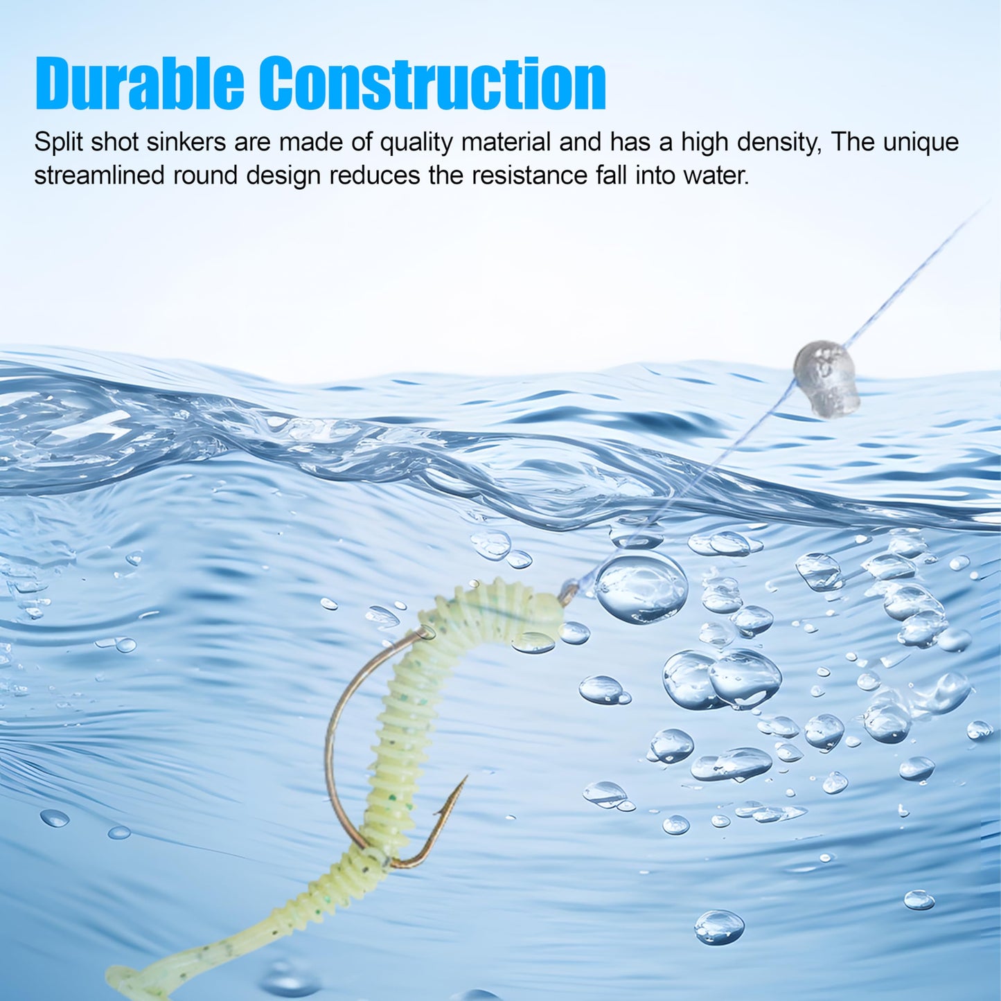 Split Shot Sinker Fishing Weights, 135pcs Removable Round Split Shot Fishing Line Sinkers Clip On Weights for Freshwater Saltwater Fishing
