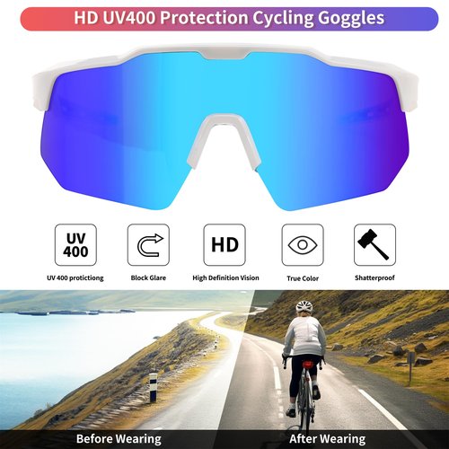 FEISEDY Sports Sunglasses Cycling Glasses for Men and Women,UV400 Protection Glasses for Baseball Fishing Golf B0069