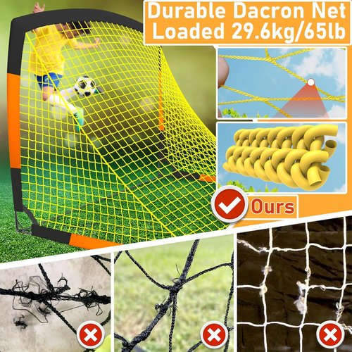 Happy Jump Soccer Goal - Adjustable Sizes 7'x5' to 3'x2.2' | Perfect Backyard Net for Kids