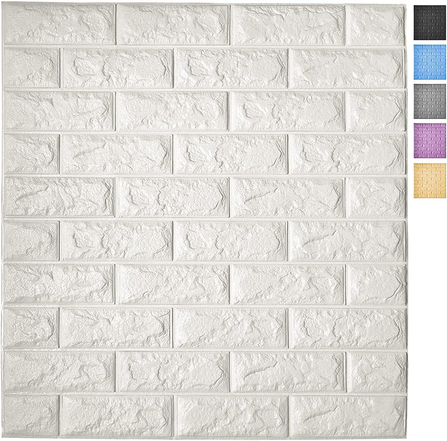 Faux Brick 3D Wall Panels - 10-Pack Peel and Stick Waterproof Foam Wallpaper in Red Brown for Bedroom, Bathroom, Kitchen