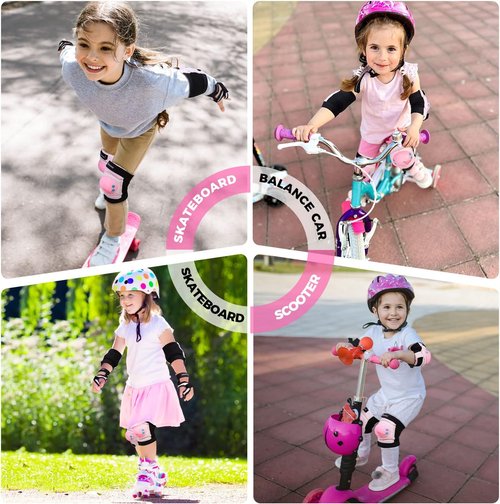 BOSONER Kids Protective Gear Set - Knee Pads, Elbow Pads & Wrist Guards for Ages 3-15 | Ideal for Roller Skating, Cycling & BMX