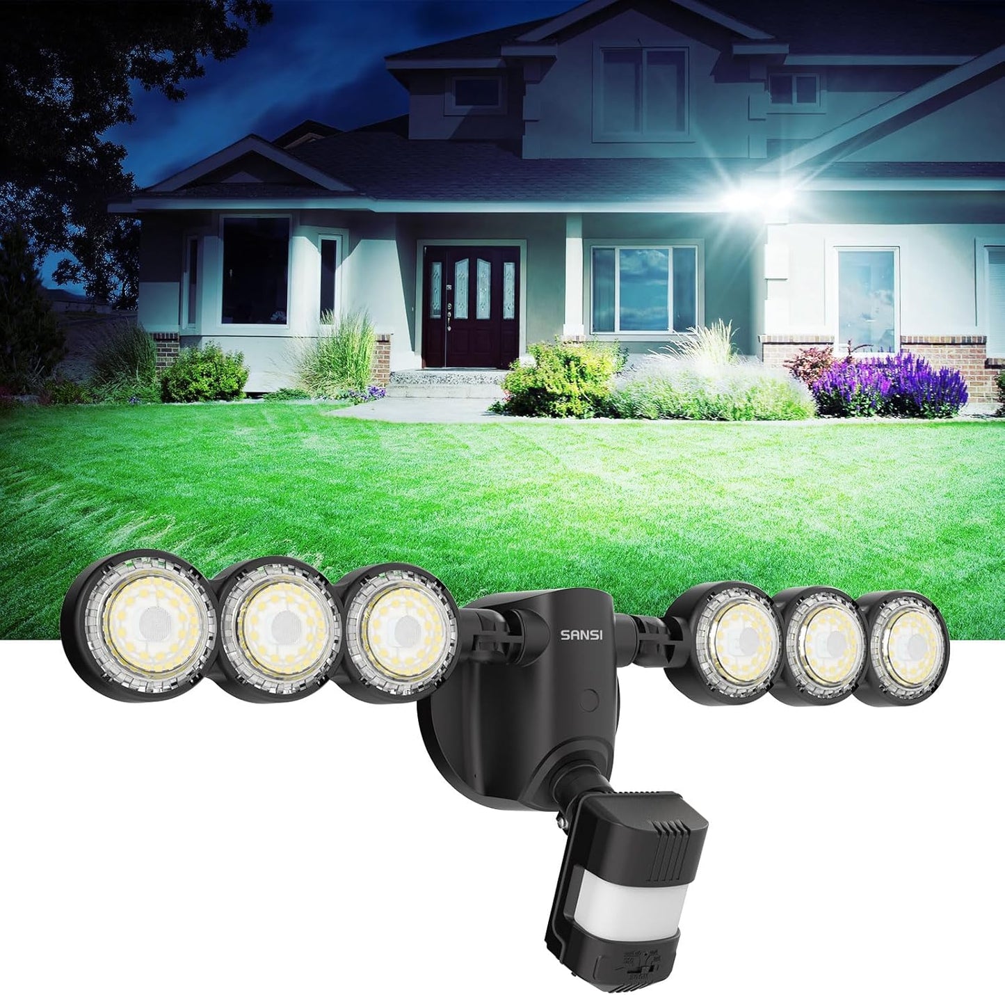 25W Motion Sensor Outdoor Flood Light - 3000LM Dusk to Dawn Security Light, 4 Modes, 320° Wide Angle for Garage & Patio