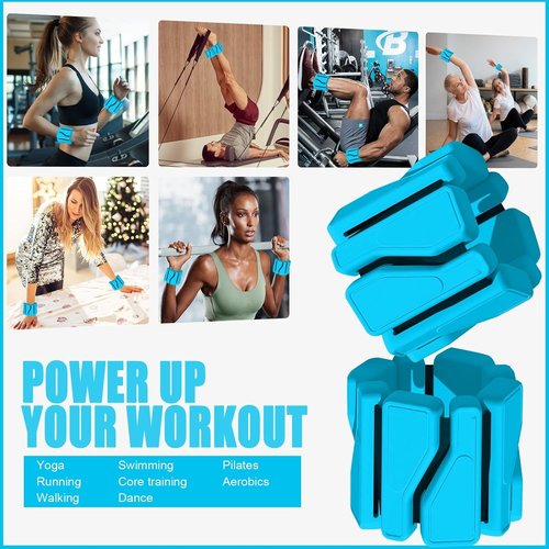 ADLIFE Adjustable Wrist And Ankle Weights - 2 Lbs Set For Home Gym, Yoga, Pilates, Running