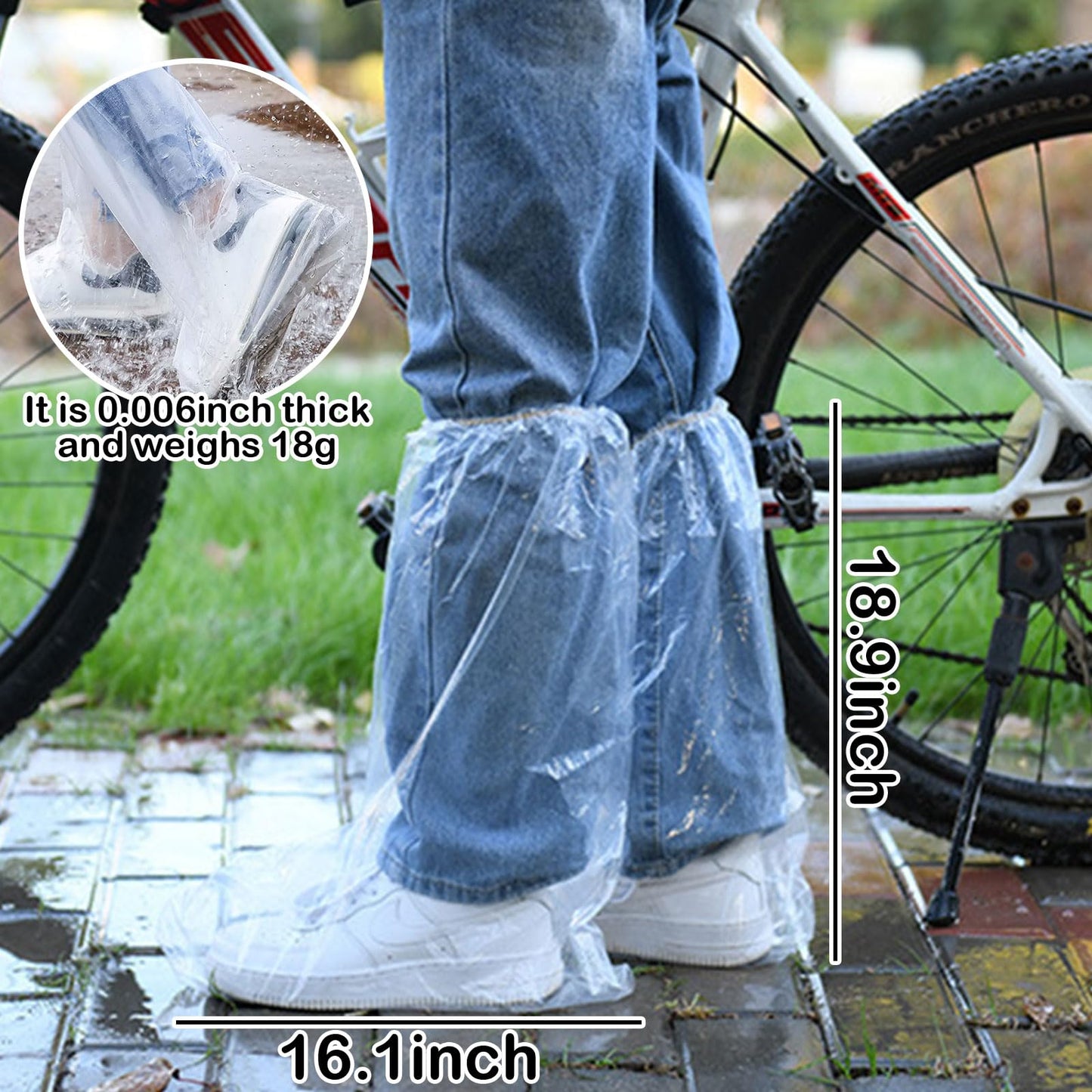 PASDUCHAS 12 Pair Shoe Covers for Rain, Disposable Non Slip & Thickened Shoes Ponchos