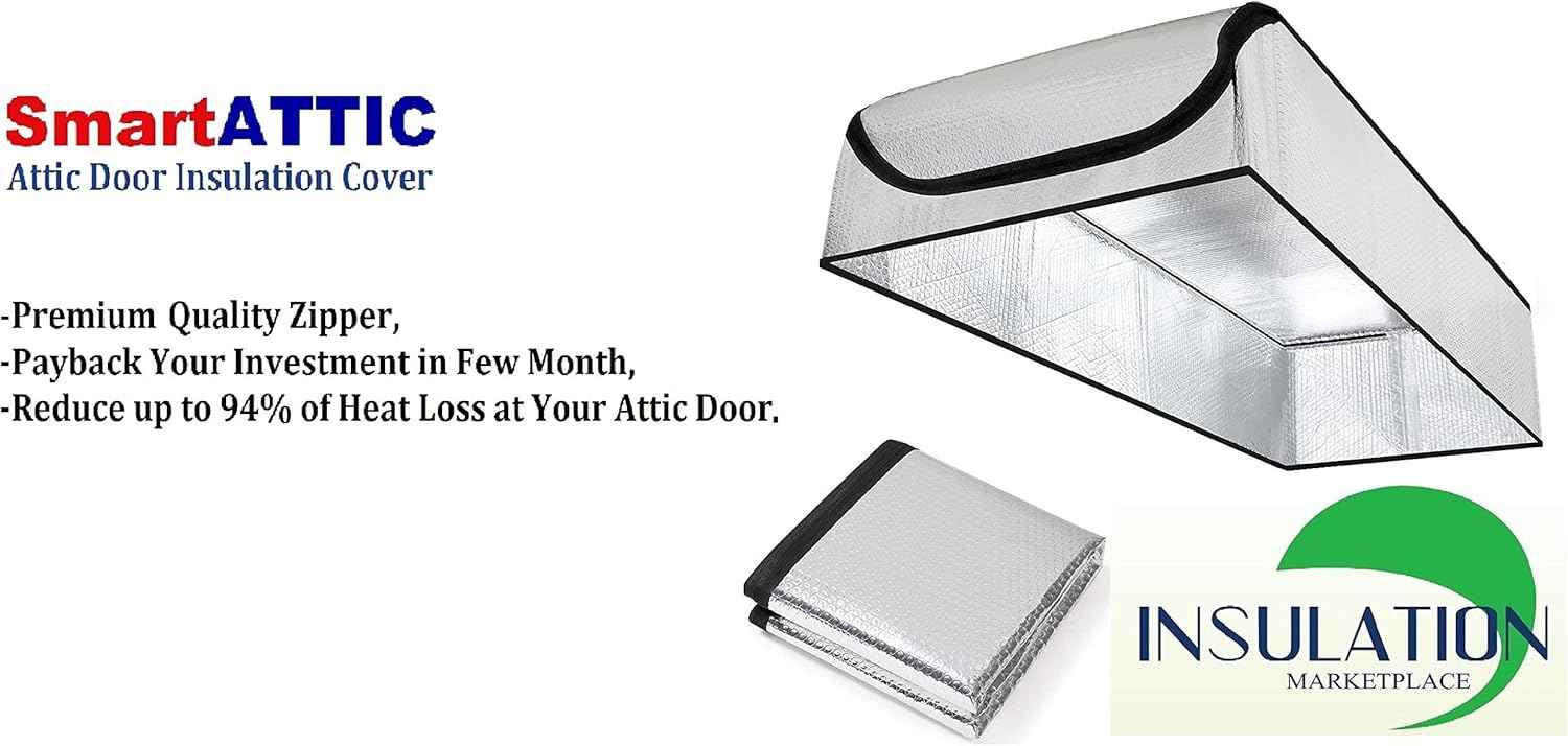 R-15 Attic Door Insulation Cover - 30"x60"x11" Pure Aluminum for Energy Efficiency