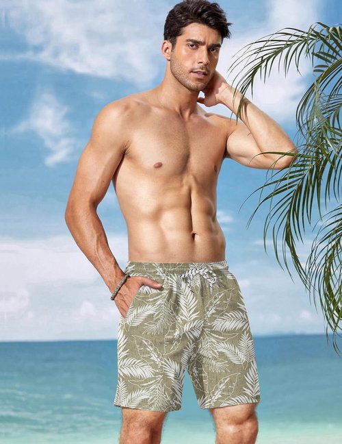 COOFANDY Men's Swim Trunks - 2-in-1 Quick Dry Bathing Suit with Compression Liner | Stylish Board Shorts
