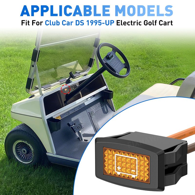 FIXHAWK 48-Volt Battery Warning Light with CDM Reading Capability for Club Car DS 1995-UP Electric Golf Cart,Replace OEM 101935501