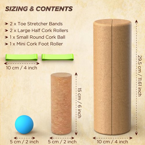 Cork Balance Board | Ankle Stability Trainer, Textured Natural Cork Foot Strengthener with Resistance Band for Foot Pain Relief, Improve Ankle Strength | Balance Trainer