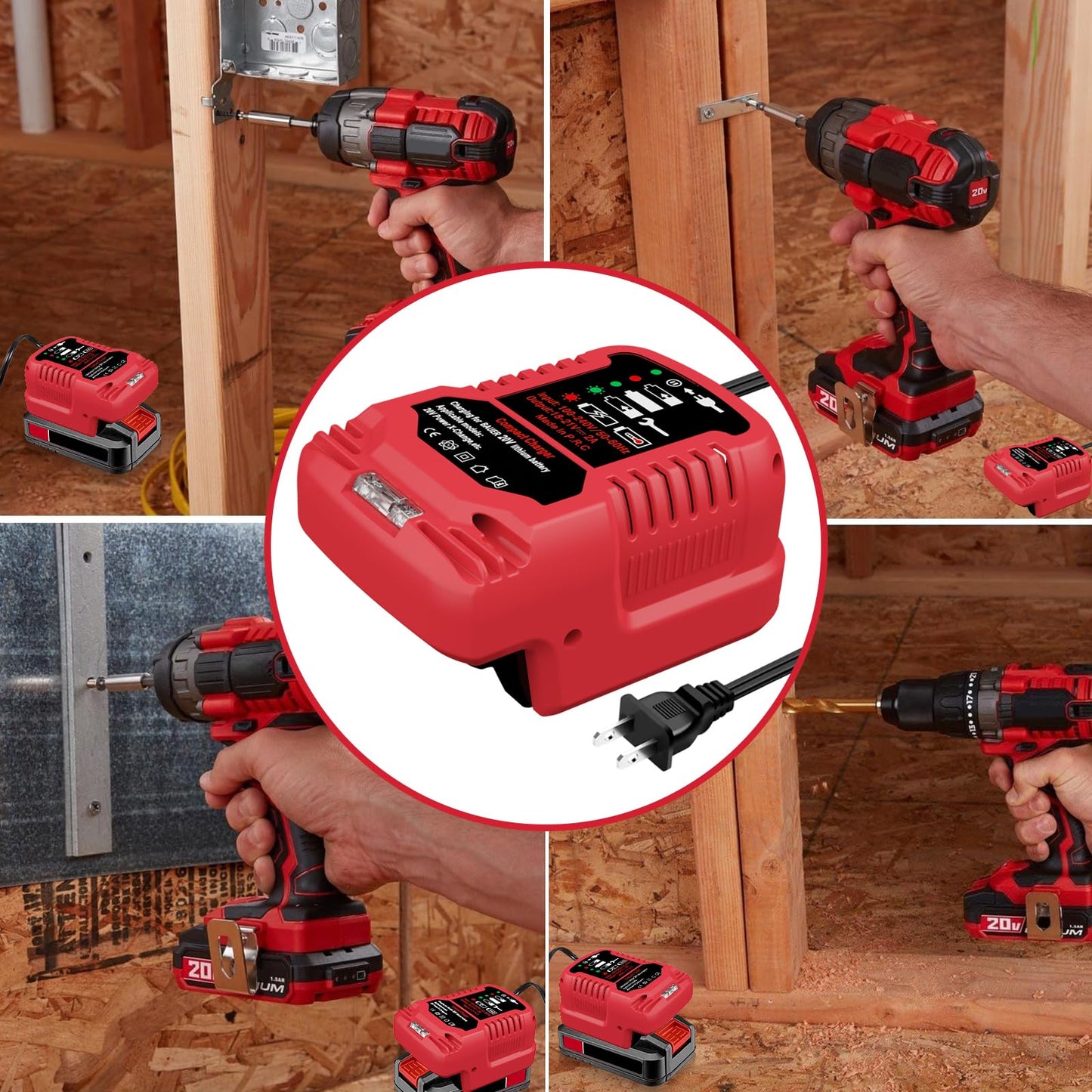 ASUNT 1701C-B 20V Battery Charger Replacement for Bauer 20V Hyper.max Lithium Ion Batteries Compact Mini Charger(Battery Not Included)