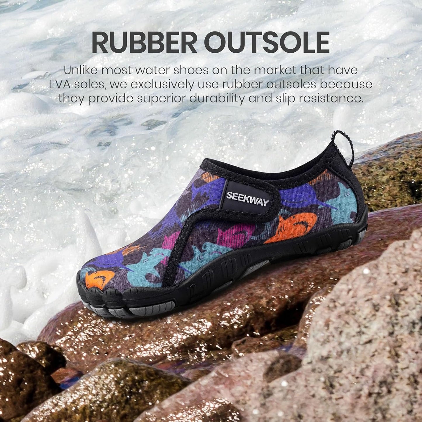 SEEKWAY Barefoot Water Shoes for Kids - Quick-Dry, Non-Slip Sand Shoes for Hiking, Swimming & Beach Fun