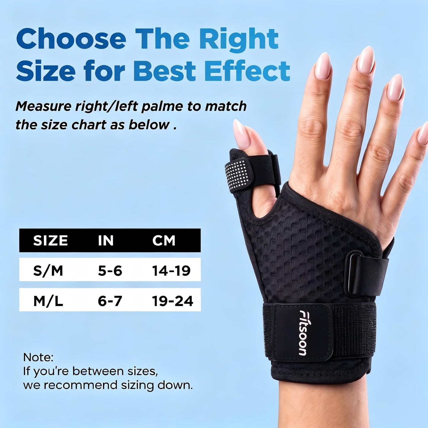 FITSOON Professional-Grade Thumb Support Brace Breathable Thumb Spica Splint Stabilizer for Trigger Finger, De Quervain's Tenosynovitis, Arthritis, Sprains, Day and Night Pain Relief