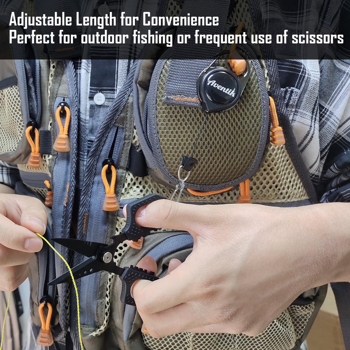 Eupheng 4.7" Pro Fishing Scissors for Braided Line Mono Fluorocarbon with Zinger Retractor Clip Dual Serrated Titanium Coating Blades for Non-Slip Grip Multifunction Fishing Shears with Bottle Opener