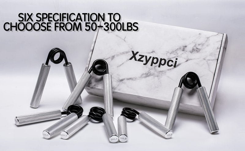Xzyppci Metal Grip Strength Trainer 6pack,50-300LB Hand Gripper kit,Non-Slip Heavy-Duty Wrist Forearm Strengthener,Hand Grip Strengthener