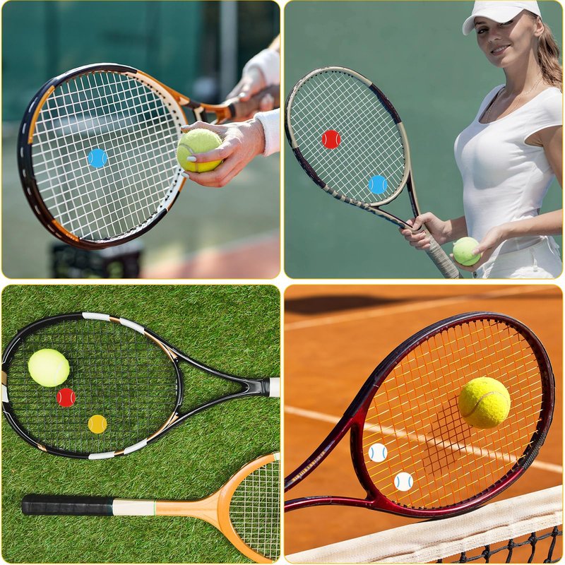 Gosknor 16pcs Tennis Racket Dampeners, Soft Silicone Racquet Vibration Damper Cute Pattern Shock Absorbers Tennis Accessories for Training and Matches