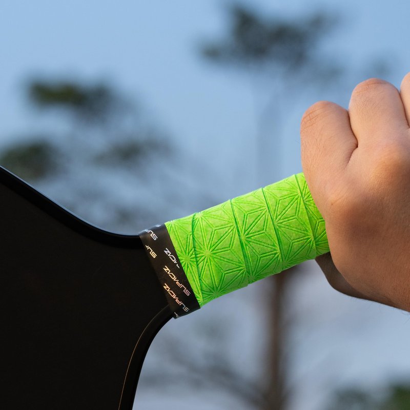 Supacaz SupaSuave Neon Green Pickleball Overgrip - Tacky Pickleball Paddle Grip Tape Wrap - Pickle Ball Anti-Sweat Overwrap - 3pk
