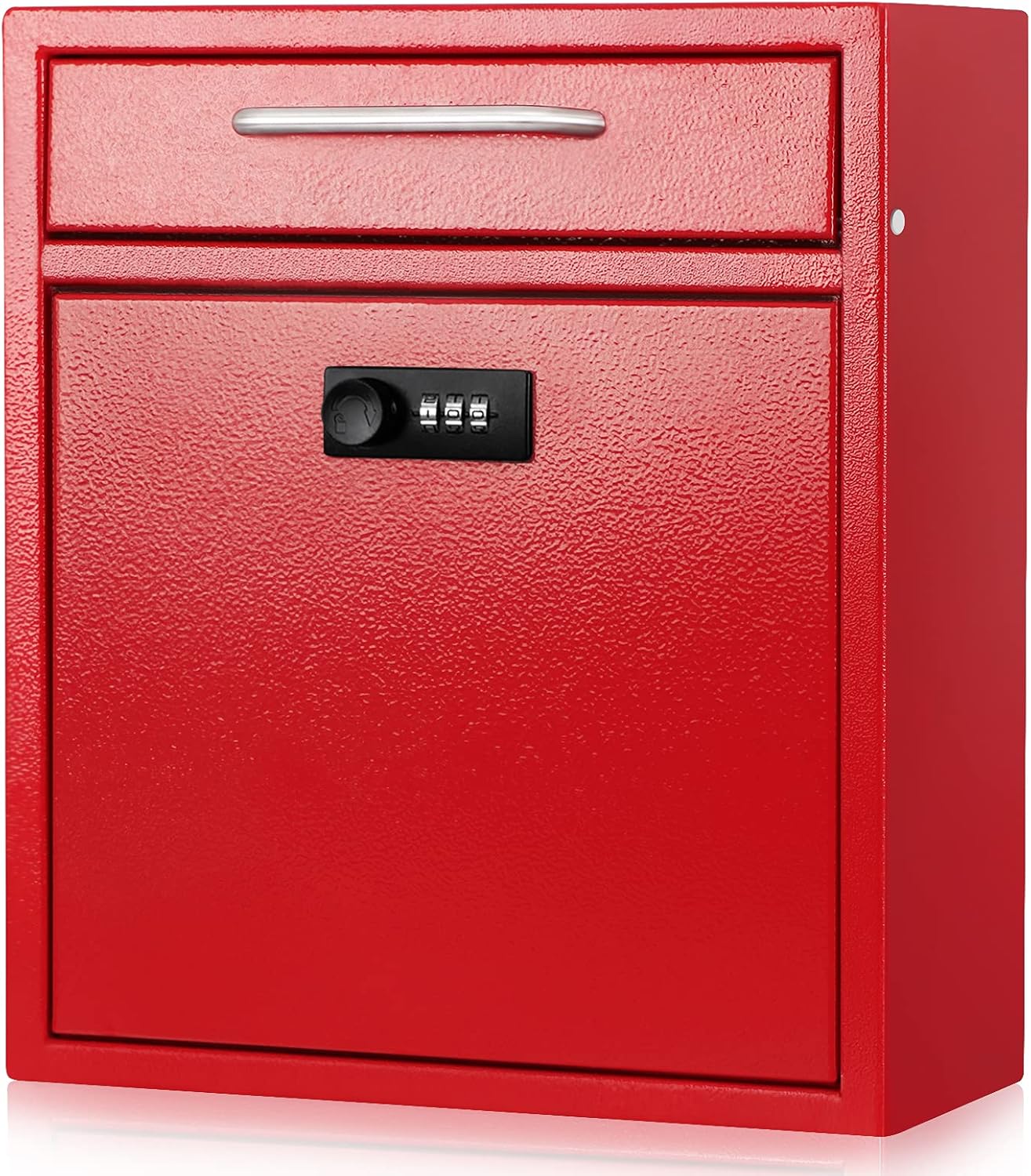 Secure Wall-Mount Mailbox with Lock | KYODOLED Large Steel Drop Box, Black, 16.2H x 11.22L x 4.72W