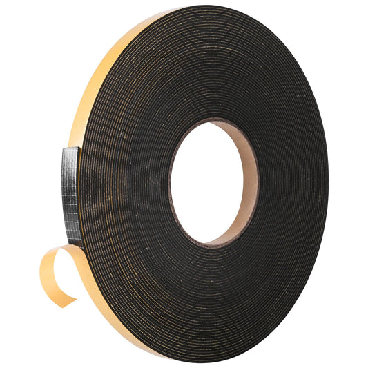 Self Adhesive Foam Tape Weatherstrip 1/2in x 1/16in x 66Ft High Density Foam Insulation Strips Foam Seal Weather Stripping with Strong Adhesive for Door and Window Sound Isolation Soundproofing