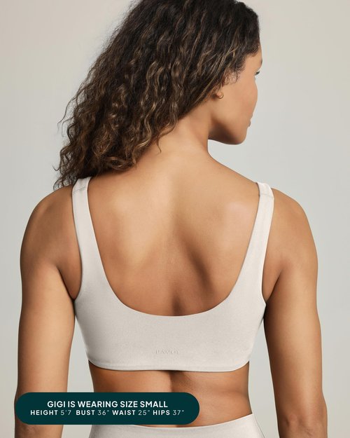 PAVOI ACTIVE Buttery Soft Sports Bra for Women | High Support Padded Workout Bra for A-C Cups | Low Scoop Neck, U Back, Yoga & Gym |FlexFlow| Moon, Medium