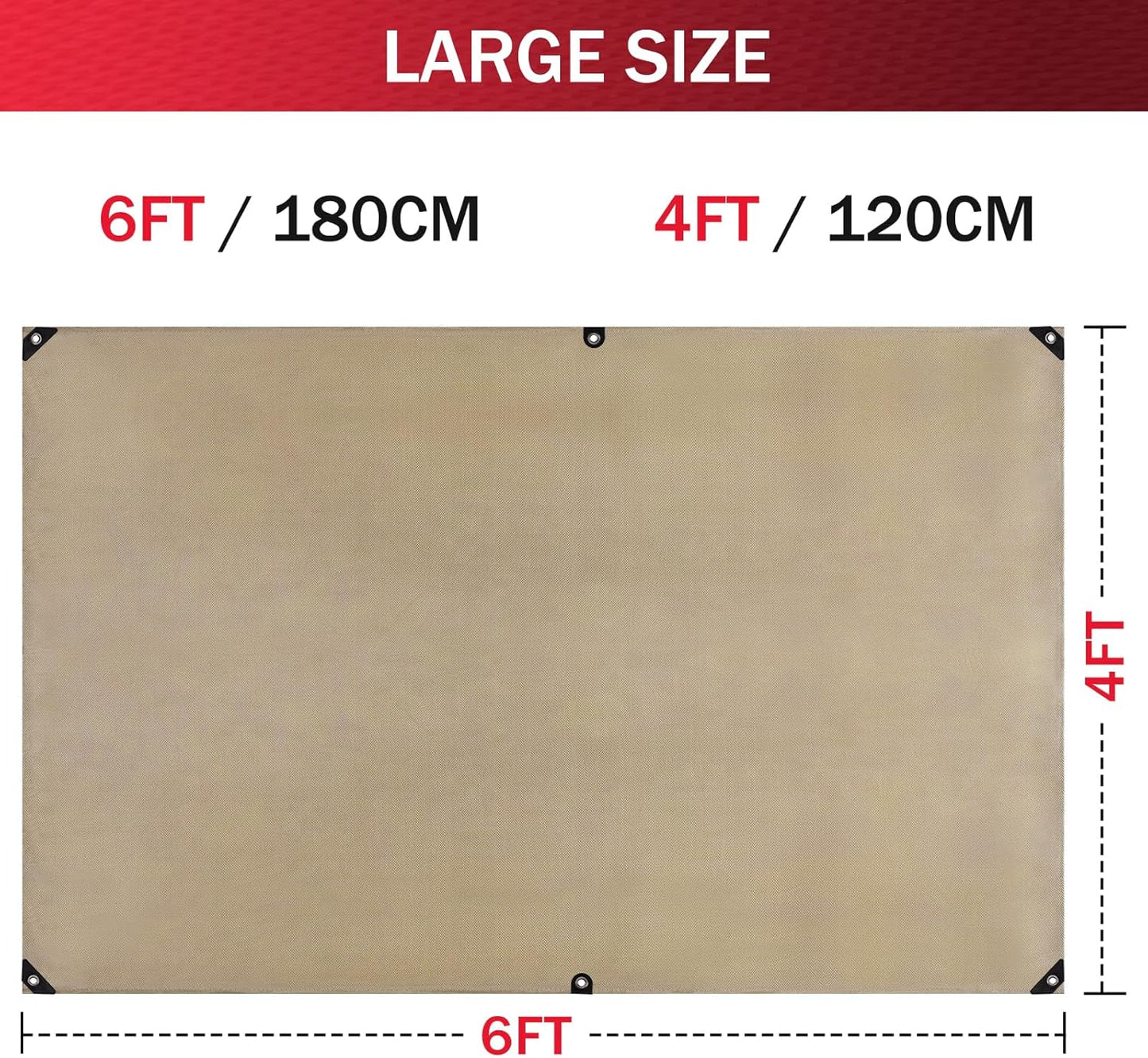 Heavy Duty Welding Blanket 4x6 ft - 1022°F Fire Resistant Fiberglass Insulation (2 Pack)